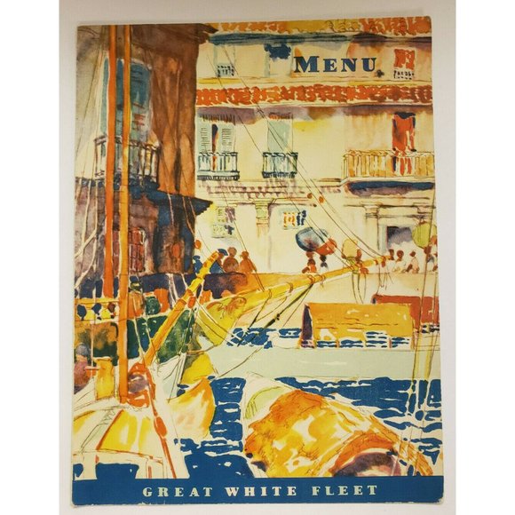 Menu, Great White Fleet, United Fruit Company Steamship Service, 1938, (Pa112)
